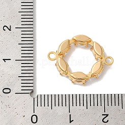 Messing Pflaster klar Zirkonia Pferd Auge Ring Verbinder Verbinder Charms&nbsp;KK-M294-02G