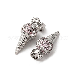 Pendentifs avec zircon cubiques à micro-pavés en laiton&nbsp;KK-F911-25P