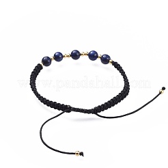 Braccialetti di perline intrecciate di lapislazzuli naturali (tinti) regolabili&nbsp;BJEW-JB04599-05