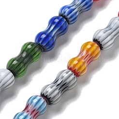 Handgemachte Millefiori Bunte Malerei Perlen Stränge&nbsp;LAMP-F035-04
