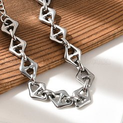 304 Edelstahl-Rhombus-Gliederketten-Armbänder für Männer und Frauen&nbsp;BJEW-D042-29P