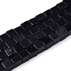 Synthetische blauen goldstone Perlen Stränge&nbsp;G-T139-8x8-18B