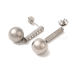 Pendientes de acero inoxidable 304 con incrustaciones de rhinestone para mujer&nbsp;EJEW-M024-06A-P