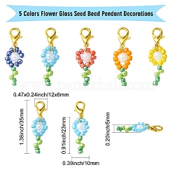 50 pièce de décorations suspendues en perles de rocaille en verre&nbsp;HJEW-CJ0001-09