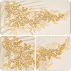 4 Stück 3D-Blumen-Polyester-Stickerei-Spitzen-Ornament-Zubehör&nbsp;DIY-GF0013-16