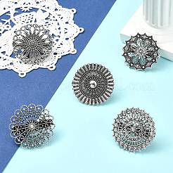 5 pince à foulard en alliage de zinc à 5 styles pour foulards&nbsp;JEWB-CJ0003-41