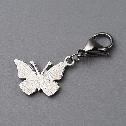 Schmetterlingslegierung emaille anhänger dekoration&nbsp;LS-HJEW-WH0042-73D