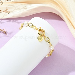 Armbänder mit herzförmigem Messinganhänger&nbsp;BJEW-JB14262