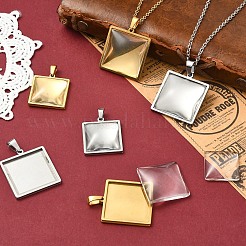 8 Stück 2 Stile 304 Edelstahl Anhänger Cabochon Einstellungen&nbsp;STAS-YW0003-50
