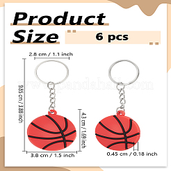 6 porte-clés pendentif en plastique PVC&nbsp;KEYC-LP0001-26