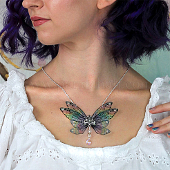 Ensemble de pendentifs en cristal de résine transparente ab strass&nbsp;RESI-TAC0002-46C