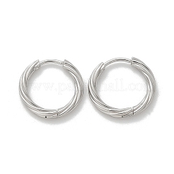 Creolen aus 304er Edelstahl mit Twist für Damen&nbsp;EJEW-A130-02B-P