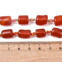 Fili di perline agata rosso naturale&nbsp;G-F825-C01-01