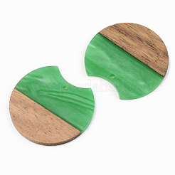 Pendentifs en résine opaque et bois de noyer&nbsp;X-RESI-S389-001A-C03