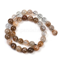 Natürliche Stränge aus Rutilquarzperlen in Schwarzgold&nbsp;G-H093-B03-10mm