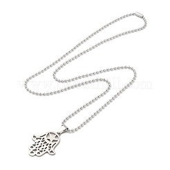 Collana con ciondolo a forma di mano di Hamsa a forma di stella&nbsp;NJEW-U005-05P
