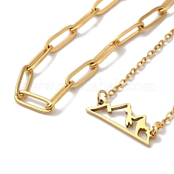 Catene a graffetta in acciaio inossidabile 304 e set di bracciali a catena a maglie&nbsp;AJEW-U005-05E-G