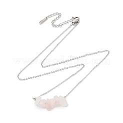 Collane con ciondolo in quarzo rosa naturale&nbsp;NJEW-JN05097-01