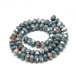Synthetik Meer weißer Jade Perlen Stränge&nbsp;G-S257-4x6mm-13