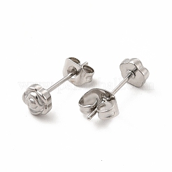 Anlaufgeschützte Ohrstecker aus 304 Edelstahl mit Blumenmotiv für Damen&nbsp;EJEW-C004-04P