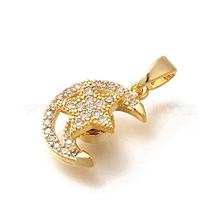 Colgantes de circonita cúbica con micro pavé de latón&nbsp;KK-R212-04G-01