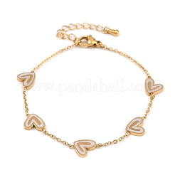 Bracelets à maillons en acier inoxydable 304 émaillé pour femmes&nbsp;BJEW-G747-02G