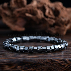 Braccialetti elastici in perline di ematite magnetica sintetica per uomo e donna&nbsp;ZU4423