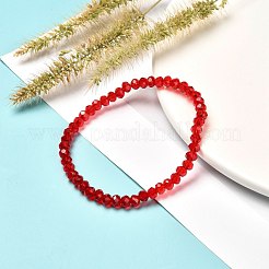 Braccialetto elasticizzato con perline rondelle in vetro sfaccettato per bambino&nbsp;BJEW-JB06807-01