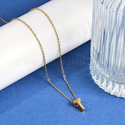 Collares colgantes de acero inoxidable 304 con revestimiento iónico (IP)&nbsp;NJEW-R050-01G-20