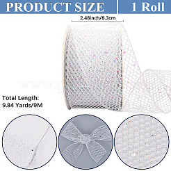 Ruban en maille polyester scintillant avec paillettes de 9 m&nbsp;OCOR-WH20012-15E