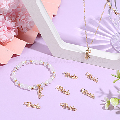 8pcs rack placage laiton micro pavé clair pendentifs zircone cubique&nbsp;KK-BBC0029-15