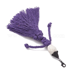 Decorazioni di Halloween con nappe in filo di cotone e ciondoli sintetici a forma di teschio turchese&nbsp;HJEW-JM03757-02