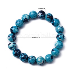 Stretch-Armbänder aus ozeanweißer Jade mit runden Perlen&nbsp;BJEW-G019-4