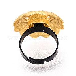 Base de bague de tasse ajustable en alliage de fer et à motif floral&nbsp;MAK-T012-07G