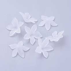 Klar gefrostet Acryl Blumen Perlen&nbsp;X-PL594-11