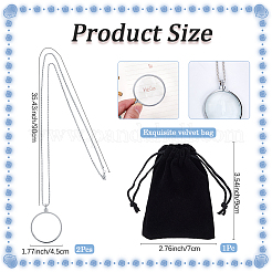 2 collana con ciondolo a forma di lente d'ingrandimento rotonda e piatta 5x&nbsp;NJEW-SP0001-03P