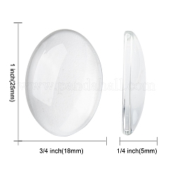 Transparent oval Glas Cabochons&nbsp;X-GGLA-R022-25x18