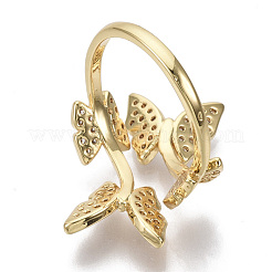 Micro allanar anillos de latón manguito de óxido de circonio cúbico&nbsp;RJEW-S044-074-NF