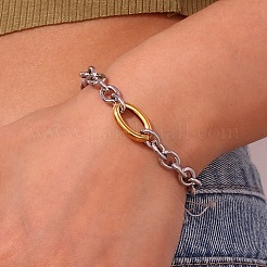 304 Edelstahl-Kabelkettenarmbänder für Damen&nbsp;WGF1402-02