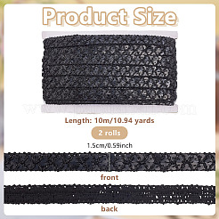 Ruban de dentelle ondulée en polyester scintillant&nbsp;OCOR-WH0082-563E