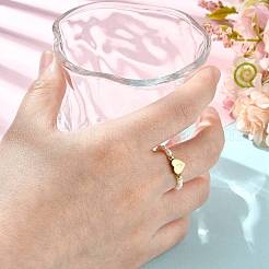 Fingerringe aus natürlichen Süßwasserperlen und Perlen aus Edelstahl 304&nbsp;RJEW-FS00001-10