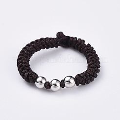 Ensembles de bijoux de bracelets et bagues tressés réglables&nbsp;SJEW-JS01033-03