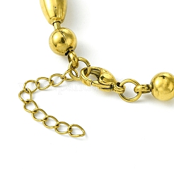 Pulseras de cadena de eslabones ovalados y redondos de acero inoxidable 304 con revestimiento iónico (IP) para mujer&nbsp;BJEW-C066-01G