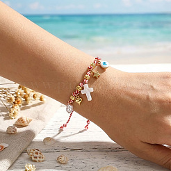 Verstellbare Armbänder aus Messinggliedern und -anhängern&nbsp;CW8626