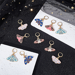 10 Stück 5 Farben Mottenlegierung Emaille Anhänger Motten Charms Verschluss Maschenmarkierer&nbsp;HJEW-ME00001
