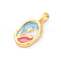 Pendentifs d'émail en laiton &nbsp;KK-Z084-15G-01