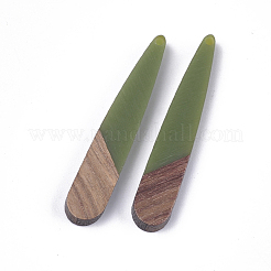 Pendentifs en bois de résine et de noyer&nbsp;X-RESI-S358-40G