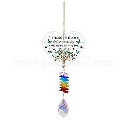 Hängende Sonnenfänger in Tropfenform aus Glas&nbsp;HJEW-WH0201-011