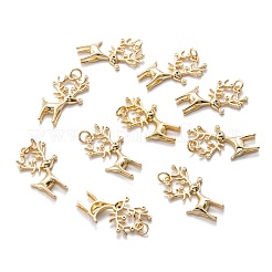 Weihnachtsanhänger aus echtem 18 Karat vergoldetem Messing mit Mikropavé-Kubikzirkonia&nbsp;KK-A154-18G