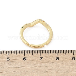 Verstellbare Ringe aus Messing mit Mikropflaster und Zirkonia in Wellenform&nbsp;RJEW-S400-15G